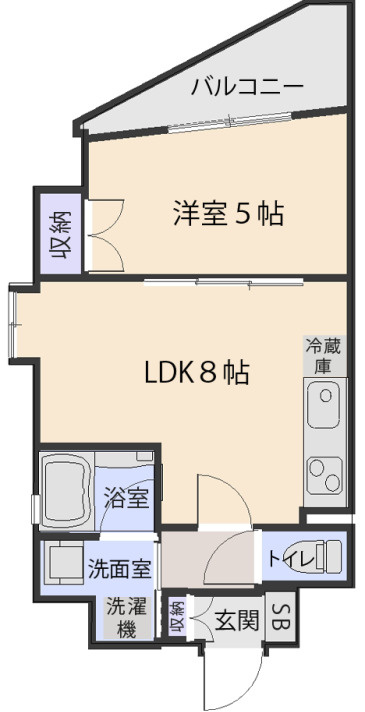 神戸市中央区下山手通６丁目の賃貸マンションの間取り
