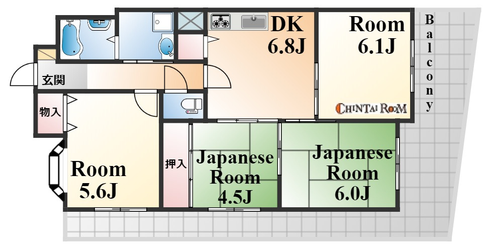 神戸市灘区高羽町２丁目の賃貸マンションの間取り