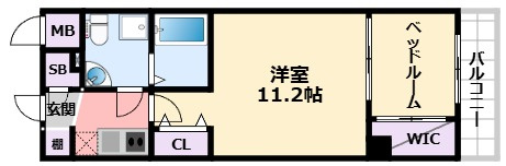 西宮市甲子園高潮町の賃貸マンションの間取り