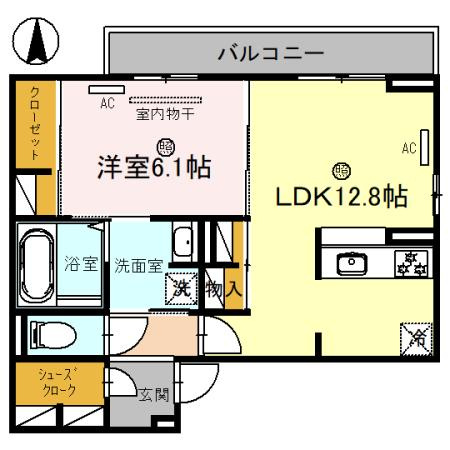 西宮市中殿町のアパートの間取り