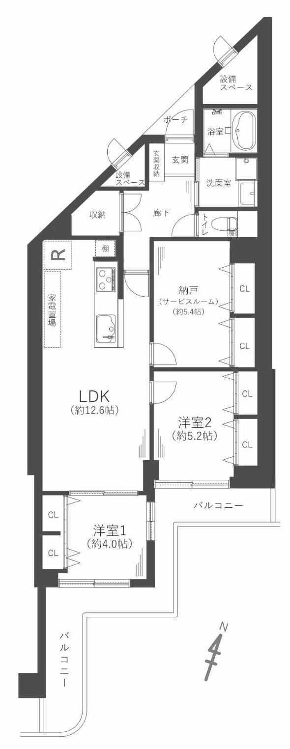 エバーグリーン淀川4号棟の間取り
