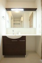 さくらフラットの洗面所|忙しい朝には欠かせない洗面所です