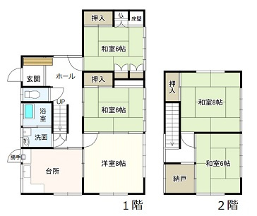 田部貸家の間取り