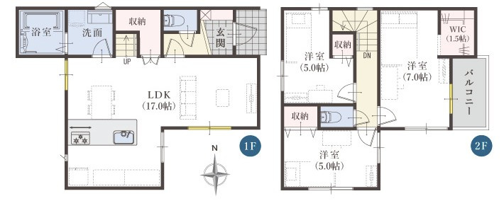 中央区野口町1期の間取り|3LDKです。