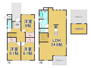 大屋町21-11戸建　西側の間取り
