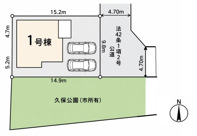仲介手数料無料　北本下石戸下513-24　新築戸建　全１棟の区画図