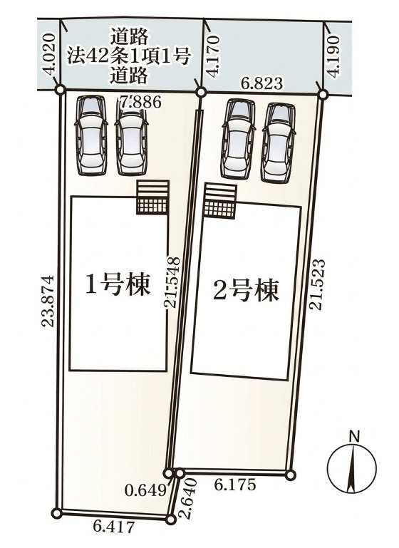 [新築住宅] 本庄市児玉町金屋 第7 全2棟の区画図