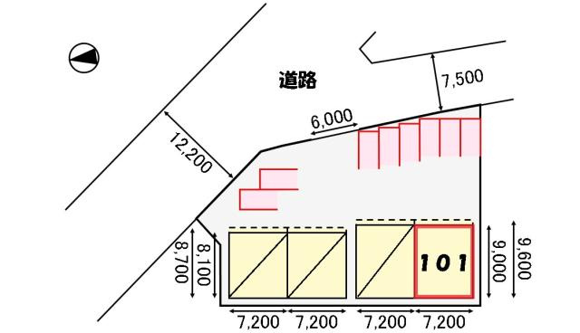 草津市野路９丁目の事務所の区画図
