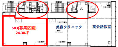 大阪市中央区南船場４丁目の店舗一部の区画図
