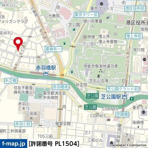 パークウェル麻布の地図
