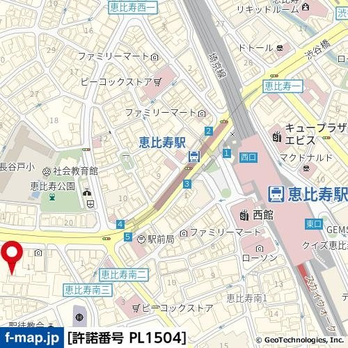 シティスクエア恵比寿の地図