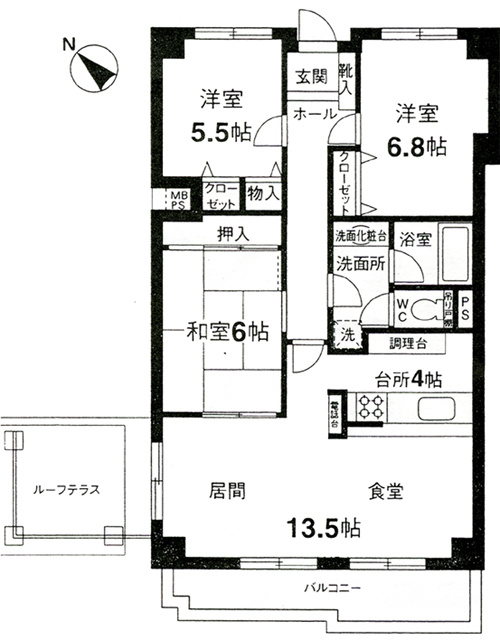 マンション掃部山公園の間取り