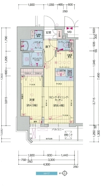 プレサンス梅田東グラッドの間取り