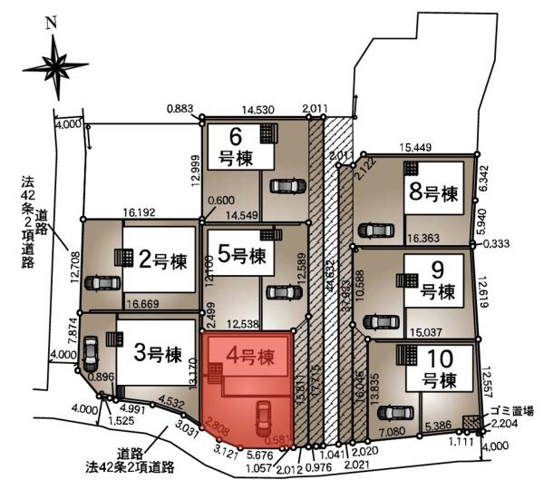 クレイドルガーデン前橋市青柳町第２８　４号棟の区画図|区画図