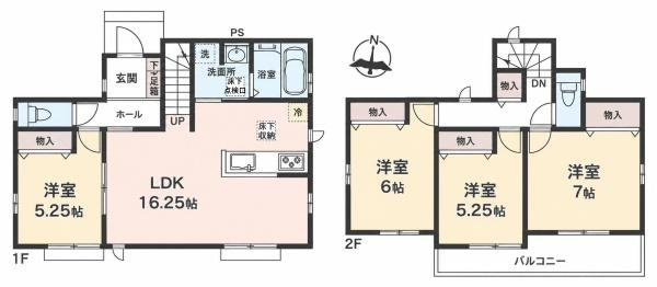 横浜市保土ケ谷区境木本町の新築一戸建の間取り|全室南向き♪
ゆとりのある4LDKの新築戸建です！
お気軽にお問い合わせください。