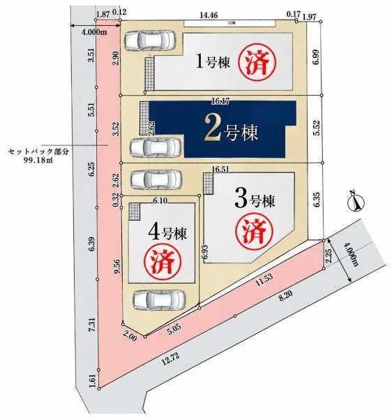 川崎市中原区井田３丁目の新築一戸建の区画図|早くも最終一棟になりました！
閑静な住宅地にございます！
是非現地へお越しください！