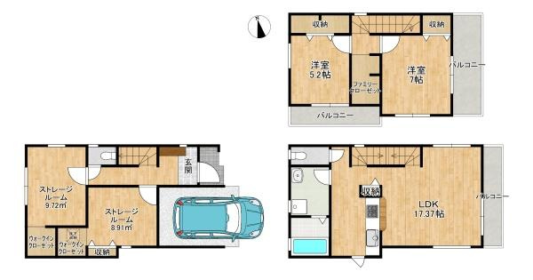 枚方市 渚元町 ４期 1号棟　新築 一戸建て