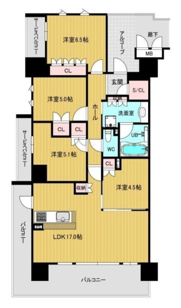 ローレルスクエア柏原の間取り