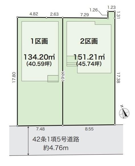 大和郡山市下三橋町の売地の土地図|こちらは２号地です！