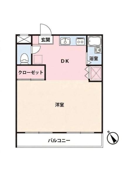 アクトピア金沢文庫の間取り|シンプルで使いやすい間取りです。33.48平米です。
