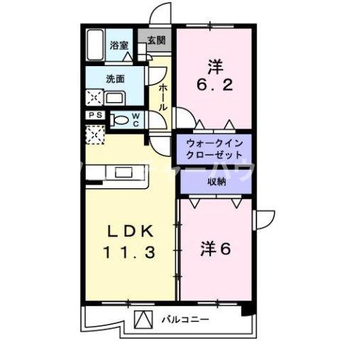 エストレーノ見川１００の間取り