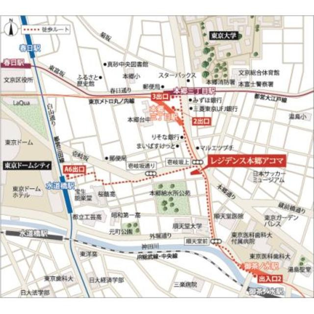 レジデンス本郷アコマの地図