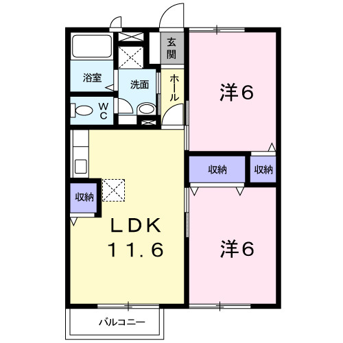 グリーンハイムＢの間取り