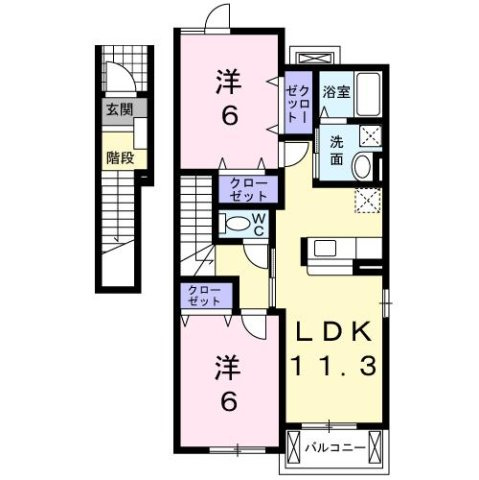 アンフィニーＢの間取り