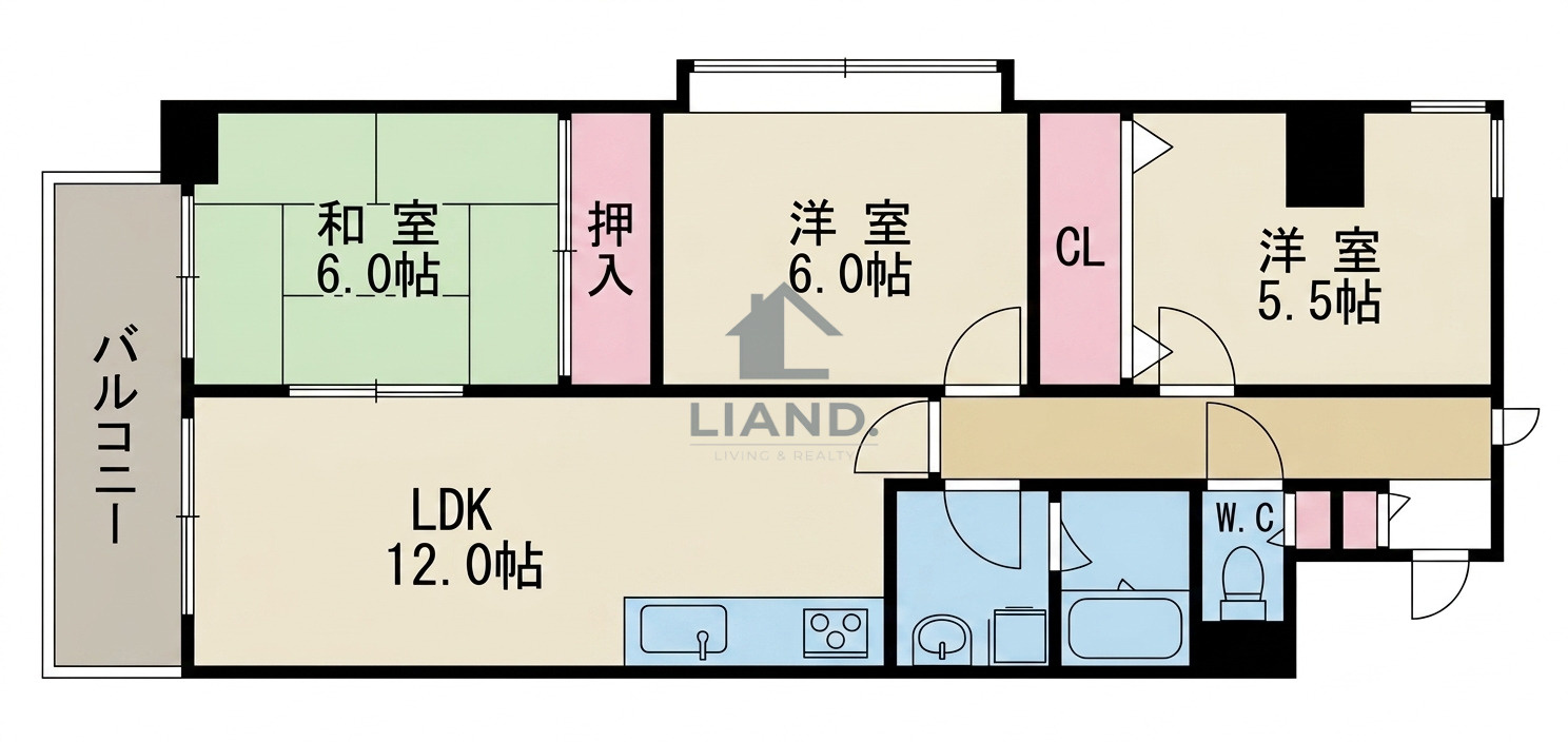 グランディ野間　玉川小学校区の間取り|グランディ野間