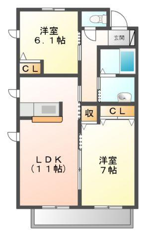 グランマスト福浜　Ｃの間取り