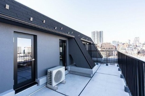 新宿区愛住町の賃貸マンションのバルコニー
