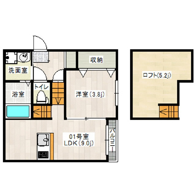 福岡市南区井尻２丁目のアパートの間取り