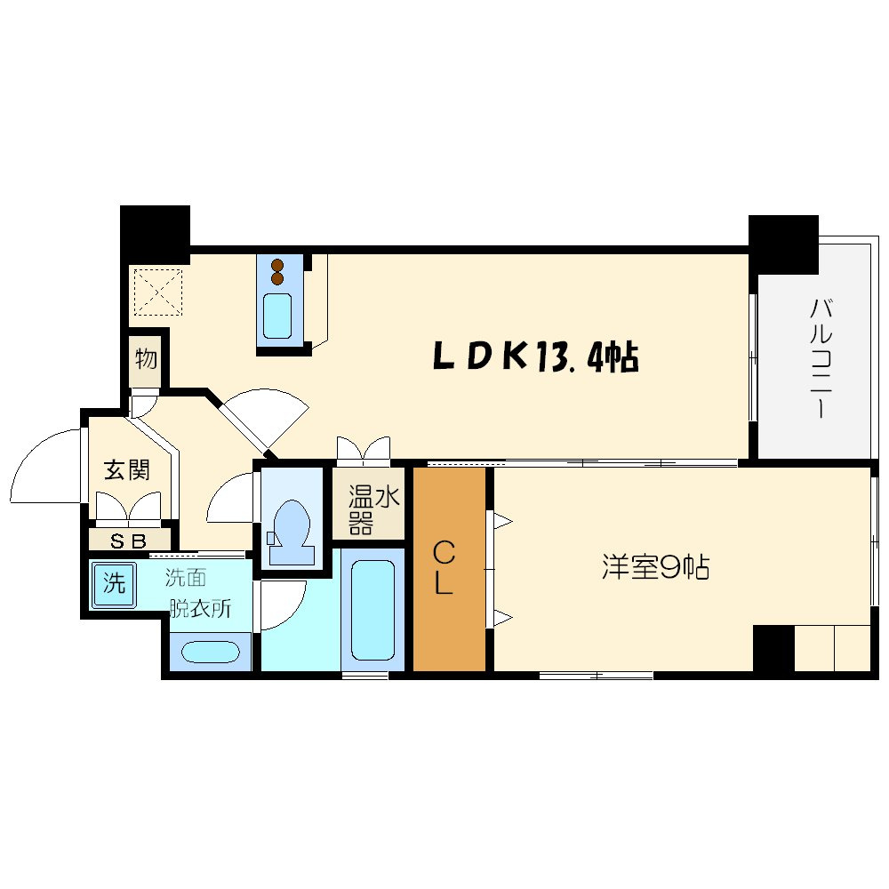グレンパーク梅田北　扇町小学校区の間取り|グレンパーク梅田北　開放感のある間取り
