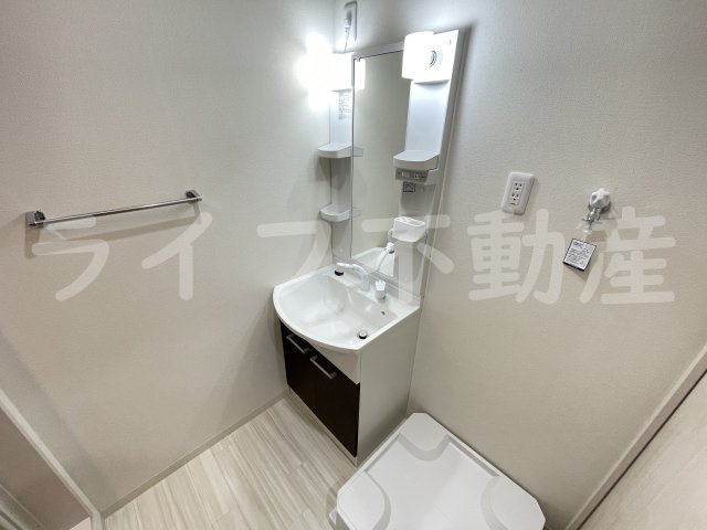 フジパレス八戸ノ里Ⅲ番館の独立洗面台|独立洗面台で身支度をすべて済ませてしまいましょう