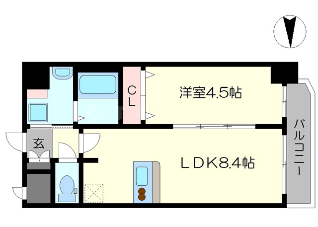 プレサンス梅田東グラッドの間取り|プレサンス梅田東グラッド　開放感のある間取り