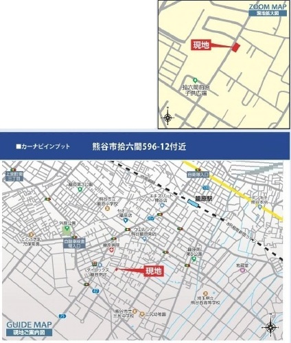 【仲介手数料無料】新築戸建　熊谷市拾六間596-3（全3棟）の地図