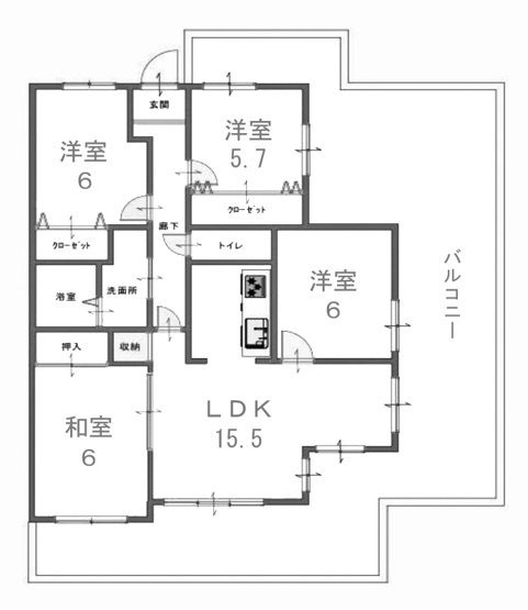 【間取り】 | パレスエクセル伏見久我