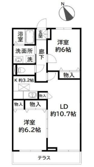 【間取り】 | コンフォールいずみ中央 | ２ＬＤＫの間取り