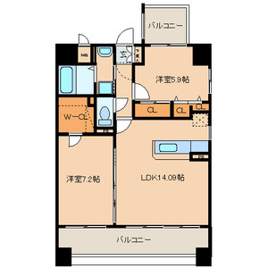 福岡市東区箱崎ふ頭３丁目の賃貸マンションの間取り|間取り図