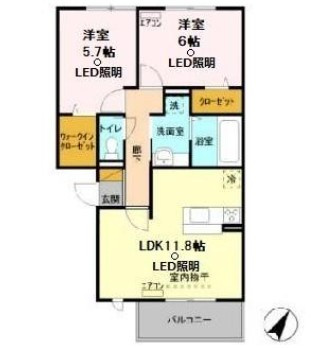 オランジュＡの間取り