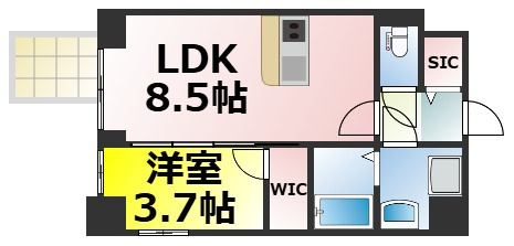 【間取り】 | S-RESIDENCE阿波座chiaro 仲介手数料無料