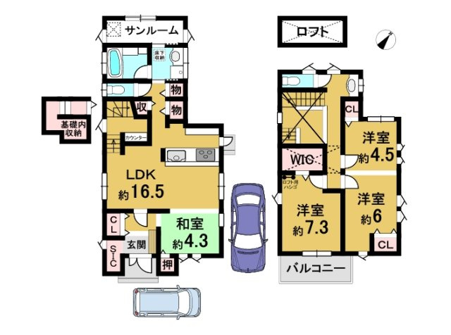 中古戸建　八木町八木東久保の間取り
