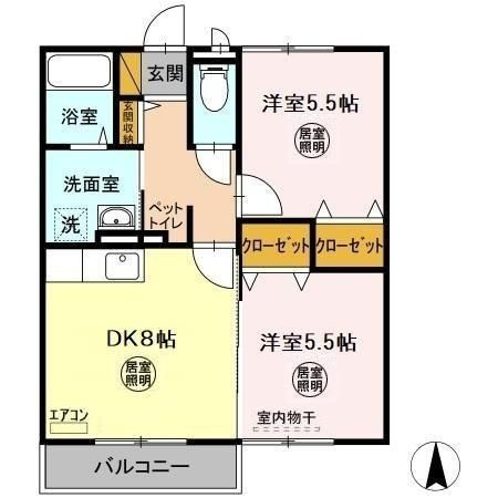 グレースライフ大成　Aの間取り
