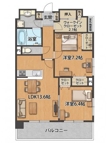 【間取り】 | エスカイア福生