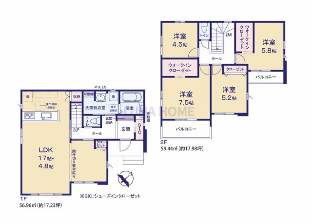 取手市宮和田15期　新築戸建　3号棟の間取り