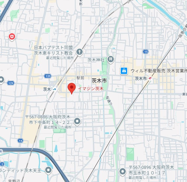 イマジン茨木の地図