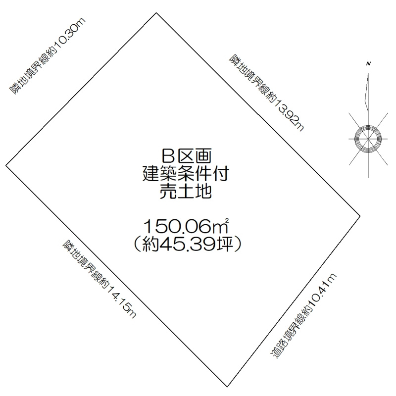 【トーヨーホーム売主/条件付】豊明二村台七丁目　A/B区画の区画図|B区画　建築条件付売土地　24056700円