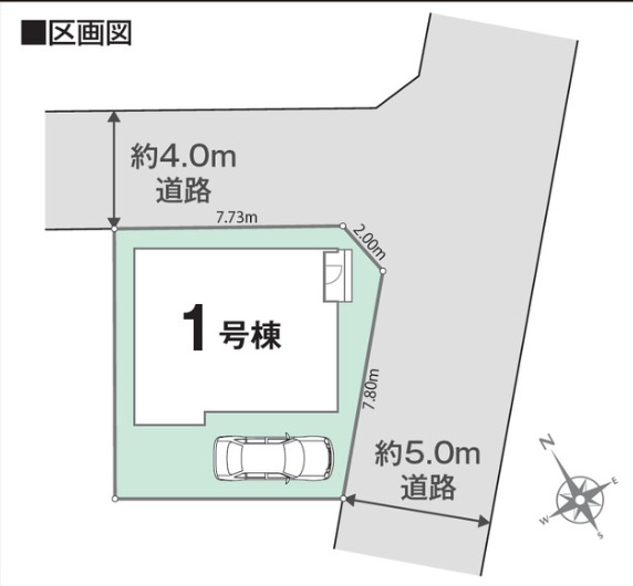 練馬区土支田３丁目新築戸建の区画図