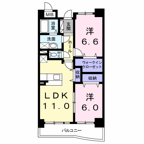ラフィネタウン丸山東の間取り