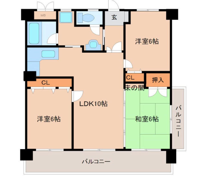 ラパスマンション諏訪野【キャッシュバック対象物件】の間取り